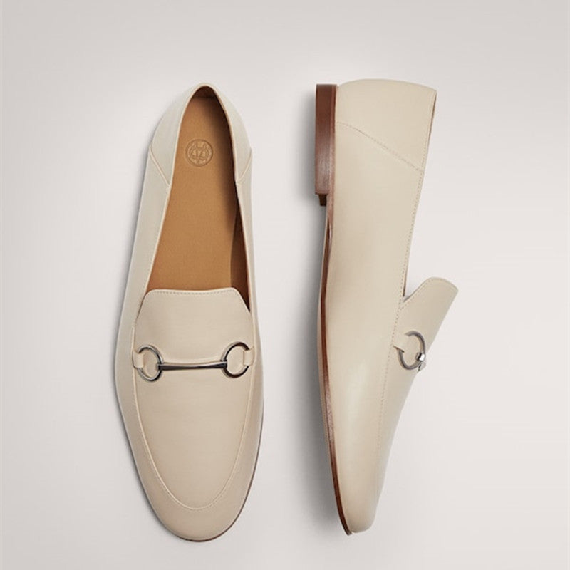 Damskie skórzane buty wsuwane płaskie buty wizytowe