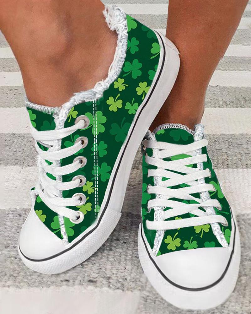 Trampki Green Clover Shamrocks