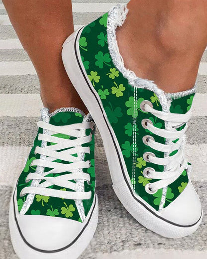 Trampki Green Clover Shamrocks