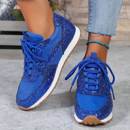 Sneakersy damskie z cekinami