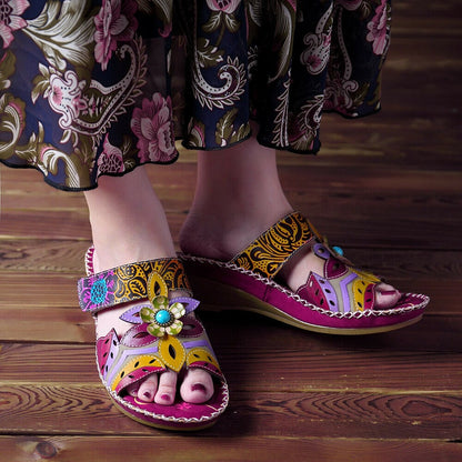 Kolorowe buty retro na lato