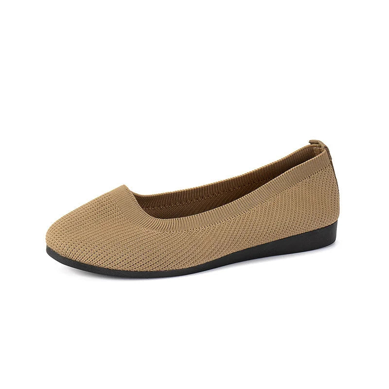 Damskie płaskie buty z dzianiny