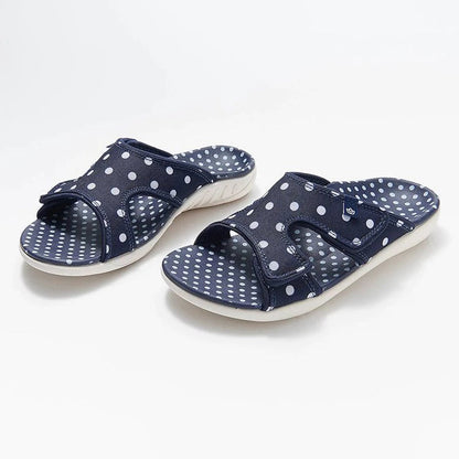 Płaskie sandały Polka Dot Print Open Toe Hook Loop