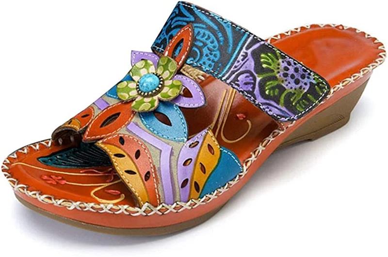 Kolorowe buty retro na lato