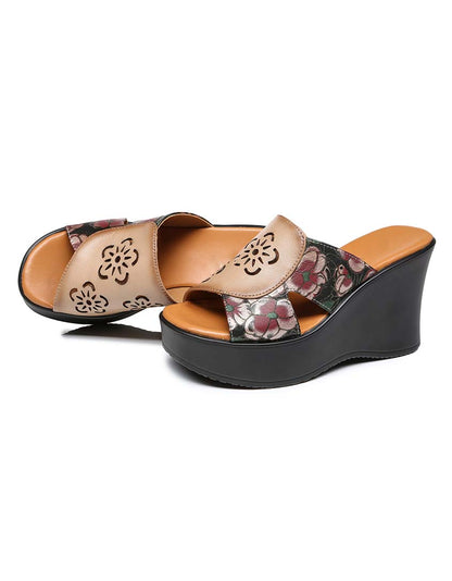 Nowe damskie kliny na platformie w stylu retro