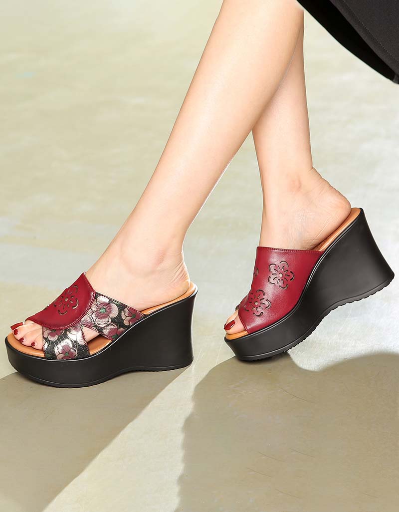 Nowe damskie kliny na platformie w stylu retro