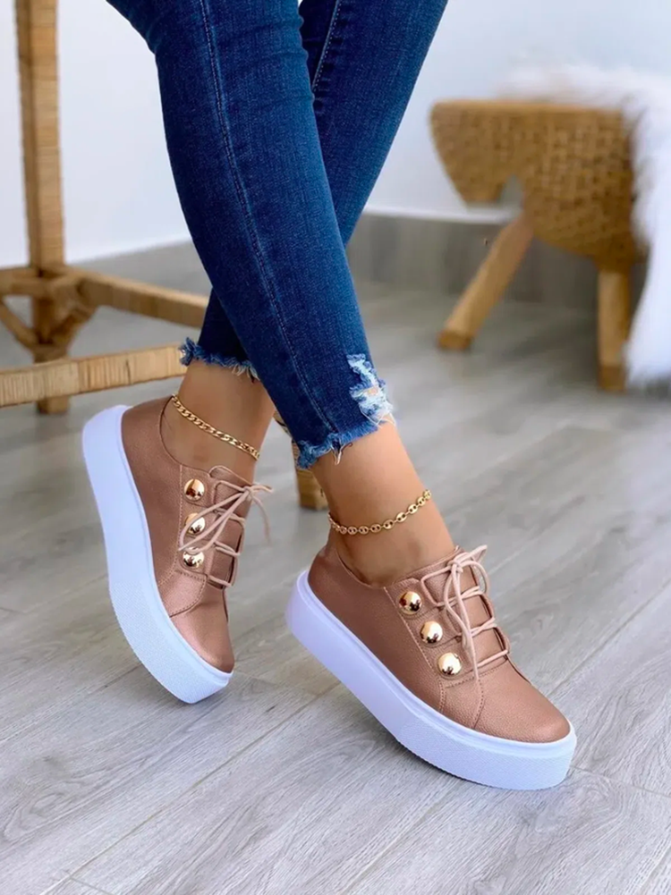 Casual Round Toe PU Loafers - ECHOINE