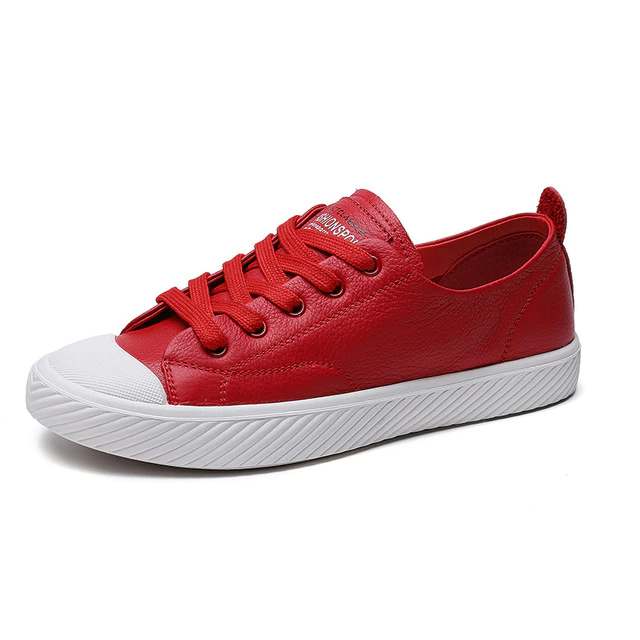 Modne skórzane trampki sznurowane buty codzienne