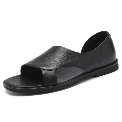 Skórzane sandały męskie Czarne męskie buty letnie