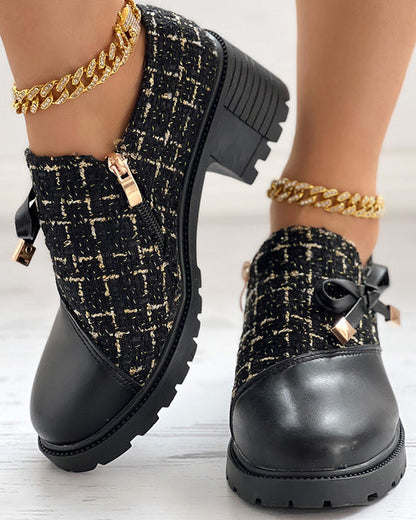 Buty na wysokim obcasie z okrągłym noskiem