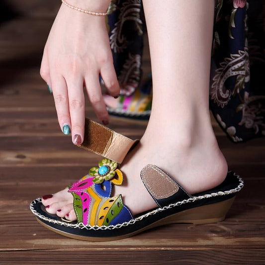 Kolorowe buty retro na lato