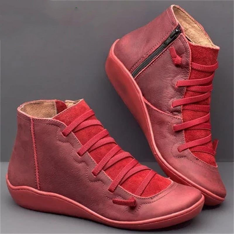 Buty damskie Moda Skórzane botki za kostkę