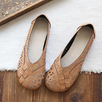 Womens Plaid Pattern Mesh Flats Doll Shoes