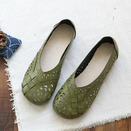 Womens Plaid Pattern Mesh Flats Doll Shoes
