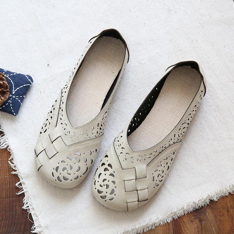 Womens Plaid Pattern Mesh Flats Doll Shoes