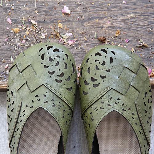 Womens Plaid Pattern Mesh Flats Doll Shoes