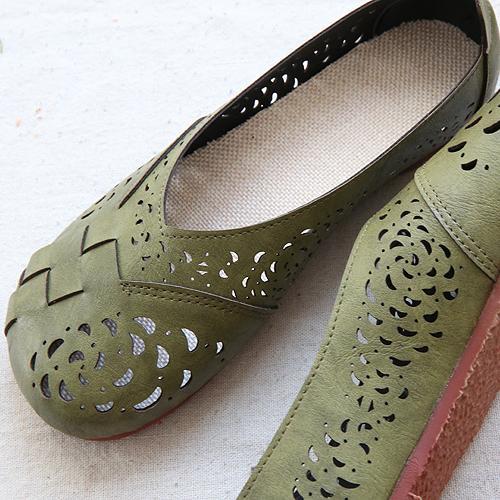 Womens Plaid Pattern Mesh Flats Doll Shoes