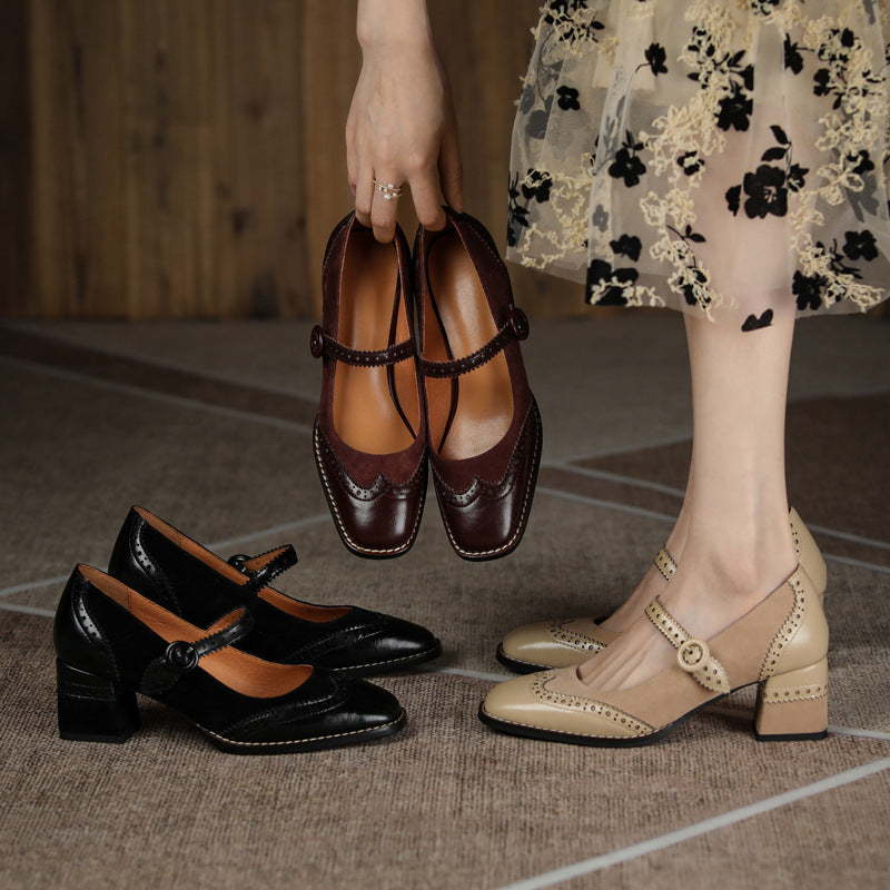 Eleganckie, klasyczne szpilki damskie w stylu brogue