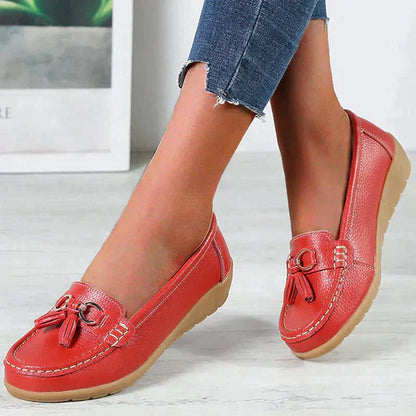 Damskie płaskie buty skórzane buty pielęgniarskie