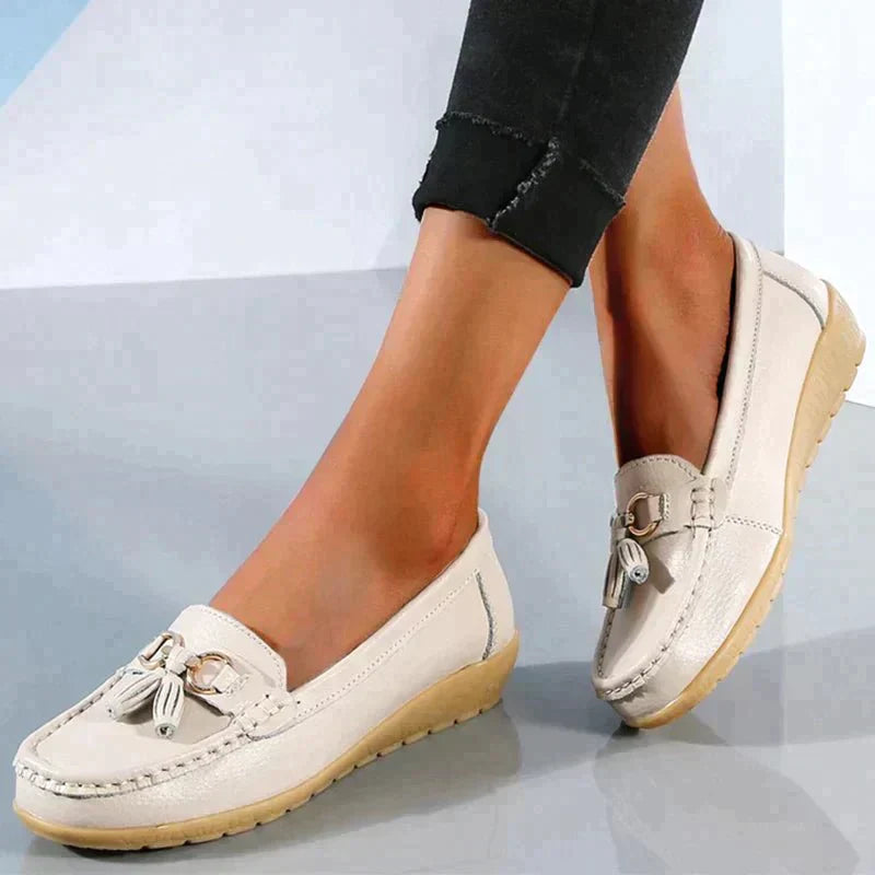 Damskie płaskie buty skórzane buty pielęgniarskie