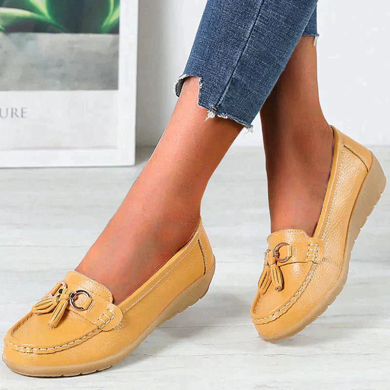 Damskie płaskie buty skórzane buty pielęgniarskie