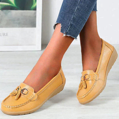 Damskie płaskie buty skórzane buty pielęgniarskie