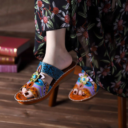 Kolorowe buty retro na lato