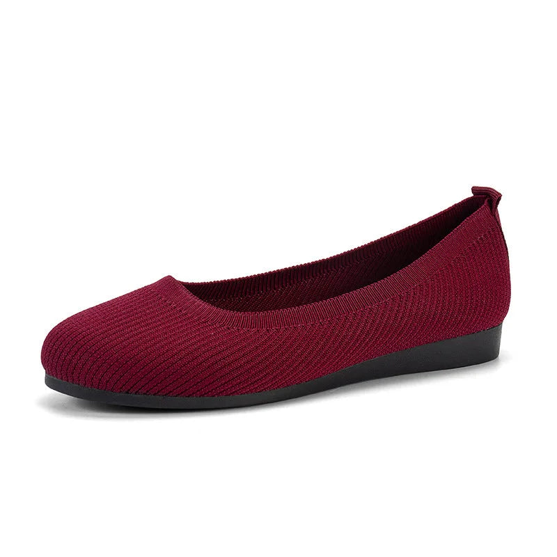 Damskie płaskie buty z dzianiny