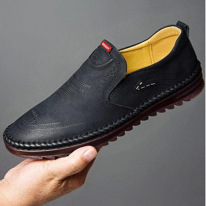 Męskie buty ze skórzaną podeszwą