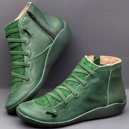 Buty damskie Moda Skórzane botki za kostkę