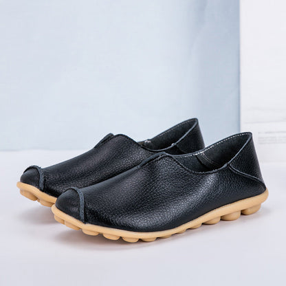 Damskie skórzane loafersy w stylu casual boat shoes