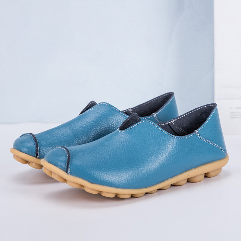 Damskie skórzane loafersy w stylu casual boat shoes