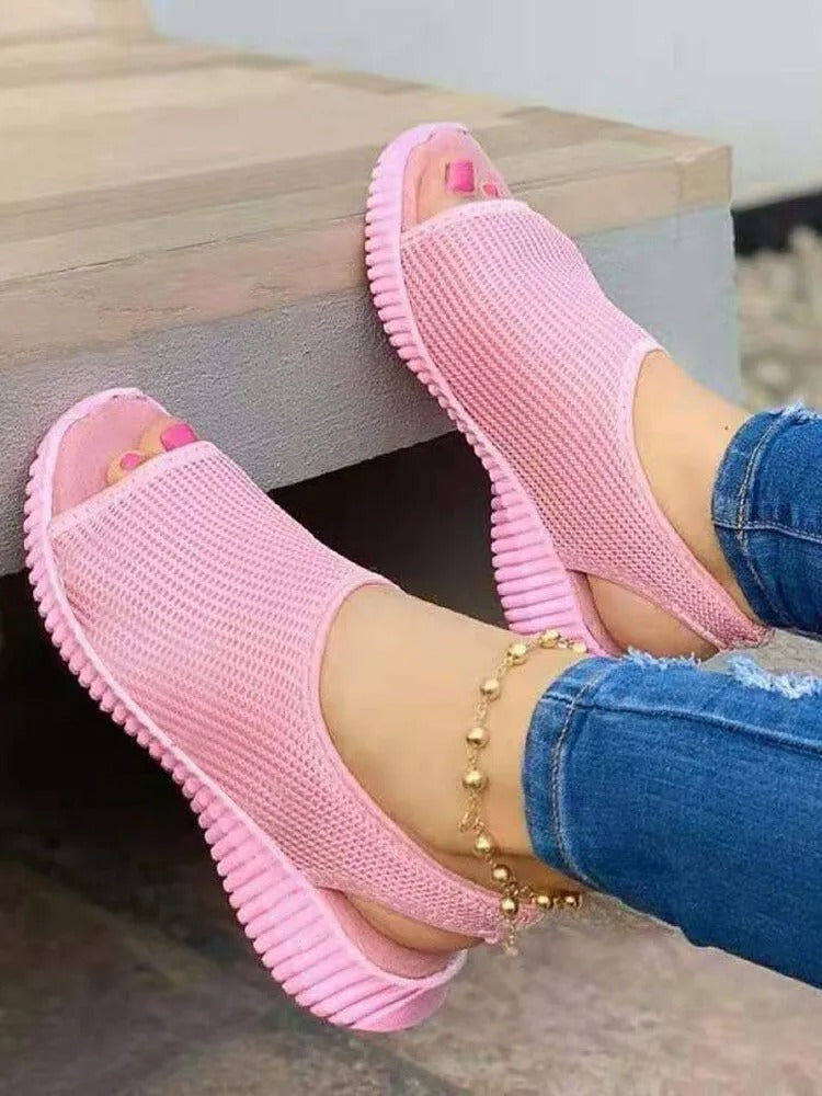Wygodne buty wsuwane na szpilce z odkrytymi palcami